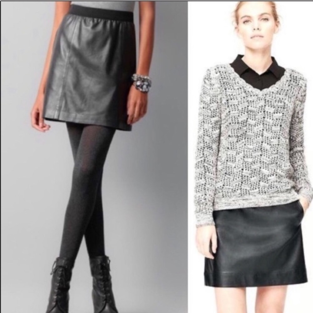 Ann Taylor Loft 100% leather skirt